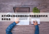 关于杭州云象区块链科技公司和聚龙般份的关系的信息