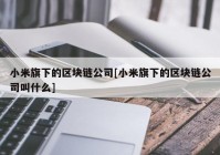 小米旗下的区块链公司[小米旗下的区块链公司叫什么]