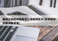 刚成立的区块链融资公司如何区分[区块链技术解决融资难]