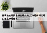 区块链底层技术源代码公司[区块链开源代码公布意味着什么]